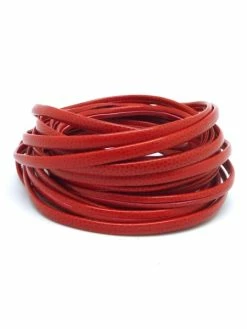 La Cuisine Des Perles 2,8m Lanière Vinyle À Pois Tacheté 3,5mm De Couleur Rouge