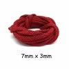 La Cuisine Des Perles 2m Cordon Tressé Plat En Polyester Rouge Bordeaux, Grenat 7mm X 3mm Pour Anse De Sac, Couture, Coll