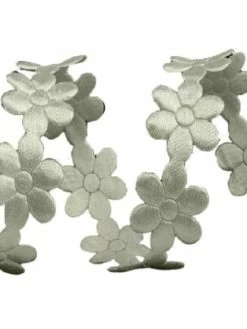 Czech Beads Exclusive 2m Crémeux Lumière Daisy Fleur En Satin Appliques Parage Largeur 20mm, Appliques - Métrage, De Ruban