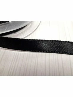 2m Ruban Satin Noir 10mm Double Face - Fillawant