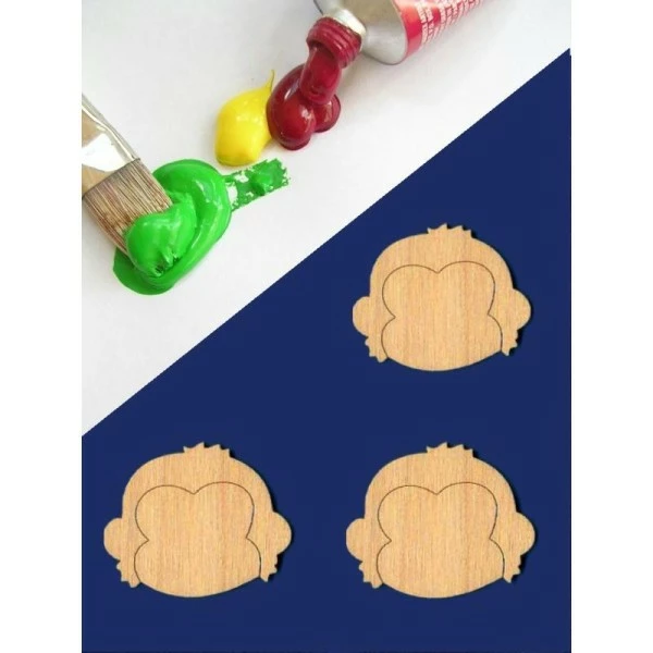 La Boutique D'Isacrea 3 APPLIQUES EN BOIS BALTIQUE CONTREPLAQUE COLLE : Tete De Singe 4*3cm 1 La Boutique D'Isacrea 3 APPLIQUES EN BOIS BALTIQUE CONTREPLAQUE COLLE : Tete De Singe 4*3cm