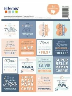 3 Planches De Stickers étiquettes Beau-père/belle-mère - ARTEMIO