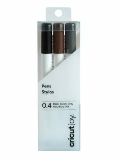 3 Stylos à Pointe Fine Noir, Marron Et Gris 0,4 Mm Cricut