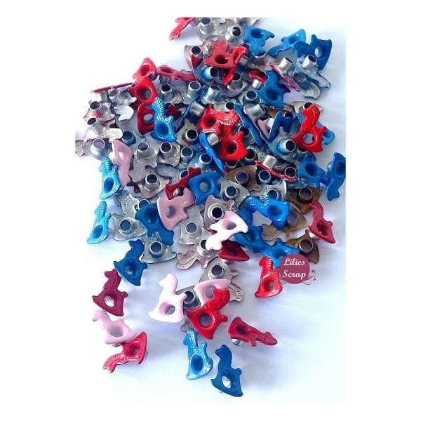 EYELET OUTLET 30 Oeillets Cheval à Bascule 13 Mm Eyelets Scrapbooking 1 EYELET OUTLET 30 Oeillets Cheval à Bascule 13 Mm Eyelets Scrapbooking
