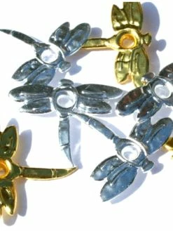 LILIECREA 30 Oeillets Quicklets Libellules Or Et Argent 20 Mm Eyelets Scrapbooking