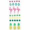 Graine Créative 30 Stickers 3D - Flamants Rose Et Ananas