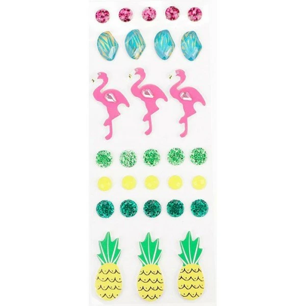 Graine Créative 30 Stickers 3D - Flamants Rose Et Ananas 1 Graine Créative 30 Stickers 3D - Flamants Rose Et Ananas