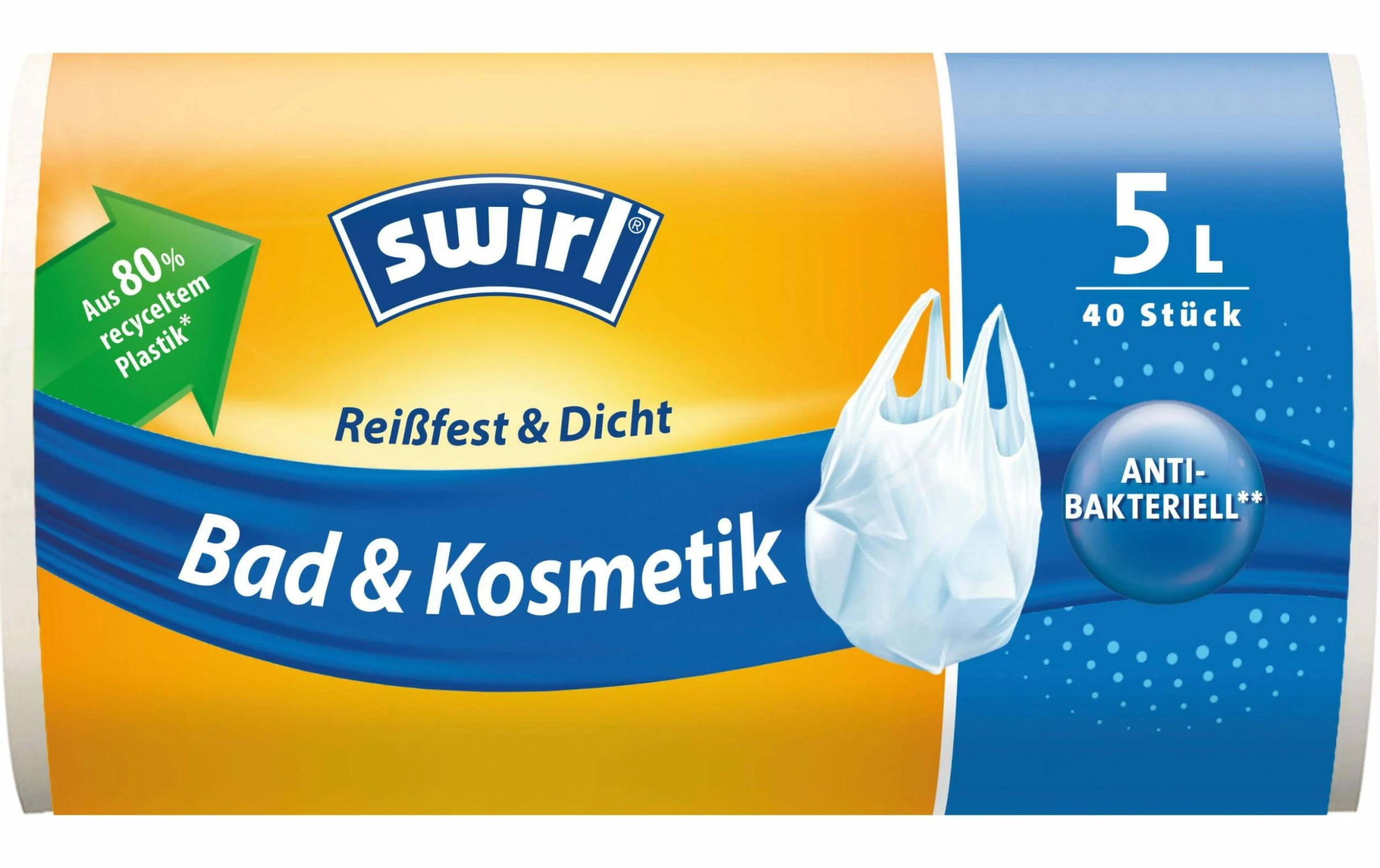 Swirl Sacs Poubelle Salle De Bain 5 L, 40 Pièce/s - Sacs Poubelle 1 Swirl Sacs Poubelle Salle De Bain 5 L, 40 Pièce/s - Sacs Poubelle