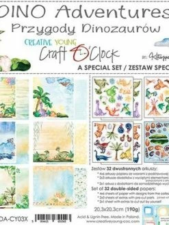CRAFT O CLOCK 32 Papiers Scrapbooking 20 X 20 Cm Craft O Clock DINO AVENTURES