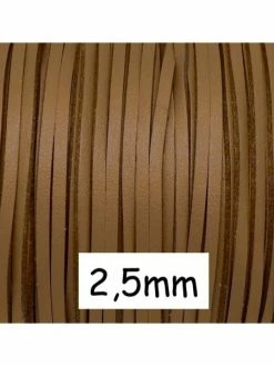 La Cuisine Des Perles 3m De Lanière Simili Cuir Couleur Marron Camel 2,5mm - Idéal Réalisation Diy