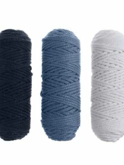 Czech Beads Exclusive 3mm 100 % Coton Cordon De Coupe, Garn, Craft, Macrame, Bracelet De Cordon, Crochet, 50m/85g, 3pc Set