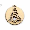 Czech Beads Exclusive 3pc 3 Hêtre En Bois Découpé - Ornement, Ange, Flocon De Neige, Arbre Ø45mm, Les Décorations, Le Méta