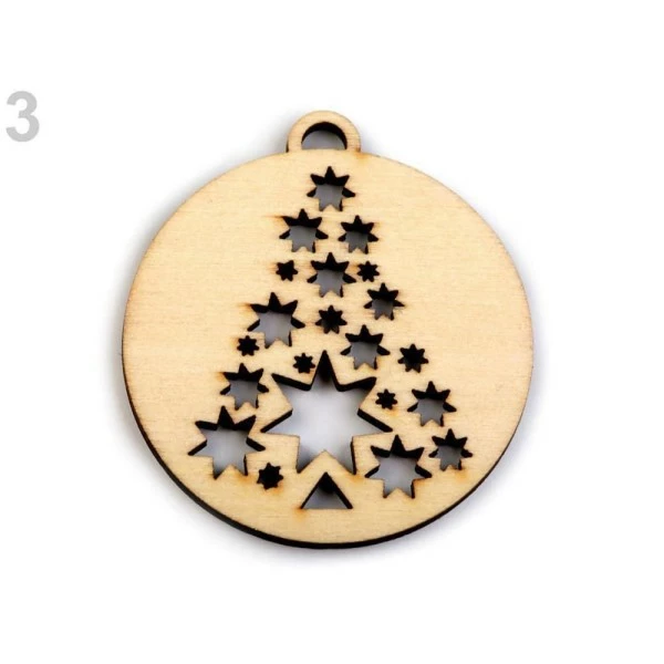 Czech Beads Exclusive 3pc 3 Hêtre En Bois Découpé - Ornement, Ange, Flocon De Neige, Arbre Ø45mm, Les Décorations, Le Méta 1 Czech Beads Exclusive 3pc 3 Hêtre En Bois Découpé - Ornement, Ange, Flocon De Neige, Arbre Ø45mm, Les Décorations, Le Méta