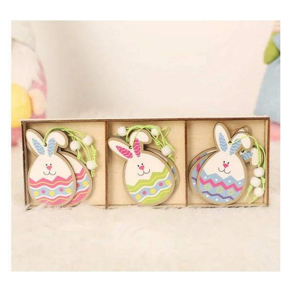 Czech Beads Exclusive 3pcs Mix Easter Bunny Egg Decorations Suspendues En Bois, Wreath Craft, Décor Maison, Party Diy, Chi 1 Czech Beads Exclusive 3pcs Mix Easter Bunny Egg Decorations Suspendues En Bois, Wreath Craft, Décor Maison, Party Diy, Chi