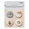 4 Badges Métal Autocollant Décoration Scrapbooking SCRAPMIR SHABBY WINTER 28A