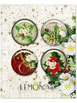 LEMON CRAFT 4 Badges Métal Décoration Scrapbooking 2,5 Cm LemonCraft CHRISTMAS CAROLS