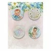 4 Badges Métal Décoration Scrapbooking 2,5 Cm LemonCraft LULLABY