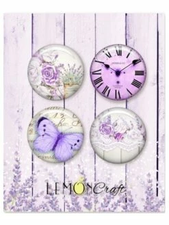 4 Badges Métal Décoration Scrapbooking 2,5 Cm LemonCraft MY SWEET PROVENCE