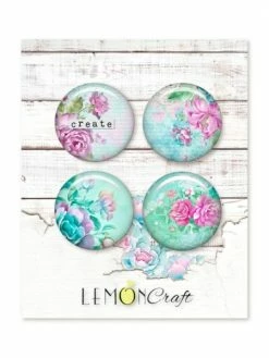 4 Badges Métal Décoration Scrapbooking 2,5 Cm LemonCraft SILENCE