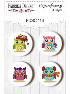 FABRIKA DECORU 4 Badges Métal Décoration Scrapbooking Fabrika Décoru HIBOUX 116