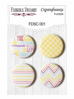 FABRIKA DECORU 4 Badges Métal Décoration Scrapbooking Fabrika Décoru PRINTEMPS 001