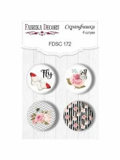 FABRIKA DECORU 4 Badges Métal Décoration Scrapbooking Fabrika Décoru SENSUAL LOVE 172
