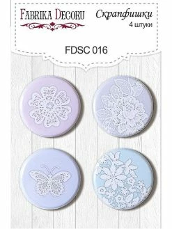 FABRIKA DECORU 4 Badges Métal Décoration Scrapbooking Fabrika Décoru SHABBY 016