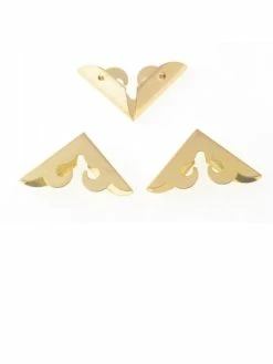 AUTRE 4 Coins En Métal Dorés Décor Menu