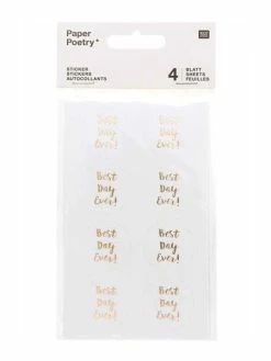 Rico Design 4 Feuilles D'autocollants Blancs Best Day Ever -V-Zug shop 4 feuilles dautocollants blancs best day ever p 2