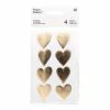 Rico Design 4 Feuilles D'Autocollants Coeurs Brillants Dorés