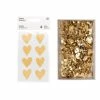 Rico Design 4 Feuilles D'Autocollants Coeurs Kraft + 150 Punaises Dorées