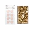 Rico Design 4 Feuilles D'Autocollants Coeurs Rose Clair + 150 Punaises Dorées