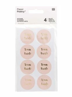 Rico Design 4 Feuilles D'autocollants Rose Team Bride -V-Zug shop 4 feuilles dautocollants rose team bride p 2