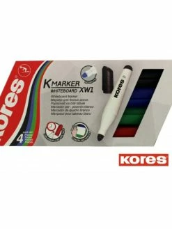 4 Marqueurs Pour Tableau Blanc Et Chevalet De Conférence - Pointe Ogive - Kores