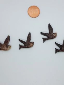 Passioncreationcollection 4 Oiseaux En Fimo à Coller Pour Scrapbooking 2,4x2,3x0,4 Cm 0-O-M