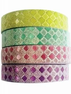 4 Rouleaux Adhésif Glitter Losange 10 Mm - Ctop