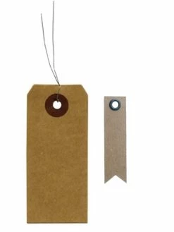 AUCUNE 40 étiquettes Kraft + 20 étiquettes Kraft Fanion