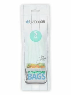 Brabantia Sacs Poubelle Pour Déchets Verts PerfectFit 6 L, 10 Pièce/s - Sacs Poubelle