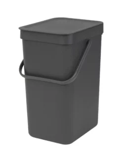 Brabantia Bacs De Recyclage Sort & Go 12 L, Gris Foncé - Bac à Compost