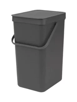 Brabantia Bacs De Recyclage Sort & Go 16 L, Gris Foncé - Bac à Compost