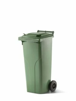 Verwo Conteneur En Plastique Avec Couvercle 140 L, Vert - Conteneur à Déchets