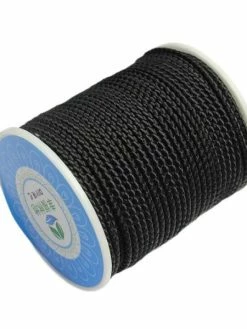 Czech Beads Exclusive 4m De 4,4 Mètres En Soutache Noire En Nylon Tressé De Corde, Épaisseur Décor De Garniture, Emballage