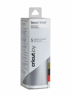 5 Feuilles De Vinyle Permanent Cricut Doré, Argenté, Rouge Et Blanc - 30,4 X 13,9 Cm