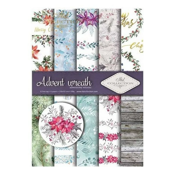 5 Papiers Scrapbooking 21 X 29.7 Cm ITD Collection ADVENT WREATH 1 5 Papiers Scrapbooking 21 X 29.7 Cm ITD Collection ADVENT WREATH