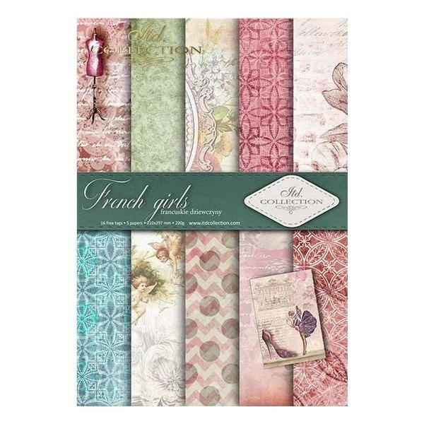 5 Papiers Scrapbooking 21 X 29.7 Cm ITD Collection FRENCH GIRLS 1 5 Papiers Scrapbooking 21 X 29.7 Cm ITD Collection FRENCH GIRLS