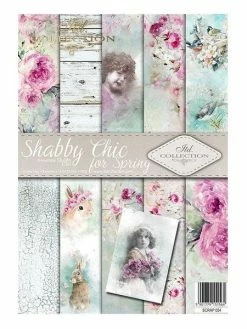 5 Papiers Scrapbooking 21 X 29.7 Cm ITD Collection SHABBY CHIC FOR SPRING