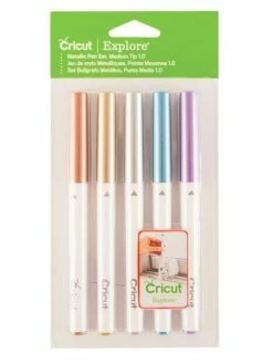 5 Stylos Métalliques Cuivre, Or, Argent Bleu Et Violet 1 Mm Cricut