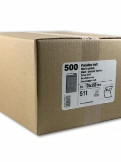 500 Enveloppes - Kraft Brun - B5 - 176X250Mm - Auto-Adhésive - Gpv