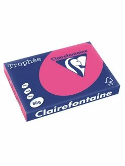 500 Feuilles A3 - 80G - Couleur Vives - Rose - Trophée Clairefontaine