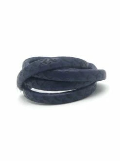 La Cuisine Des Perles 50cm Lanière Simili Cuir 6mm X 3,3mm De Couleur Bleu Marine Impression Écaille